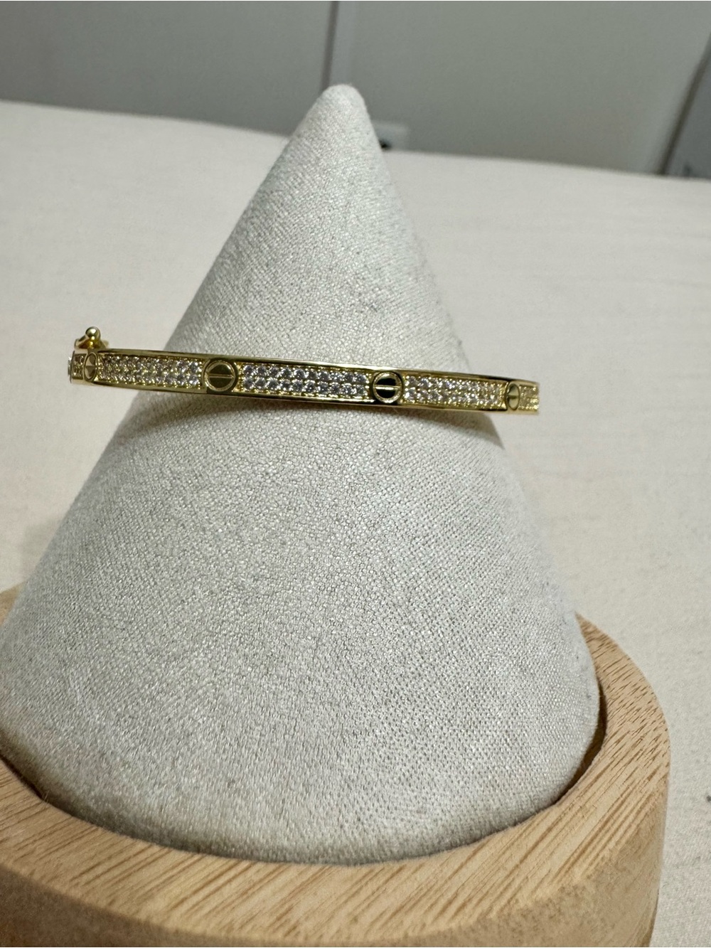 Gold-Tone Paved Crystal Bangle Bracelet